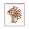 Teacup with Flower Pattern DIY Cross Stitch Beginner Kits, Stamped Cross Stitch Kit, Including 11CT Printed Cotton Fabric, Embroidery Thread & Needles, Instructions, Colorful, Fabric: 410x362x1mm