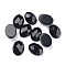 Natural Dyed & Heated Black Agate Cabochons, Faceted, Oval, 18x13x6mm