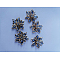 Acrylic Rhinestone Cabochons, with Golden Tone Brass Findings, Flower, for Hair Accessories, Light Blue, 23mm