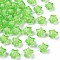 Transparent Acrylic Beads, Bead in Bead, Faceted, Star, Lime, 10.5x11x7mm, Hole: 2mm, about 1280pcs/500g