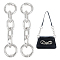 Aluminum Cross Chain Link Bag Strap Extender, with Spring Gate Rings, for Bag Strap Replacement Accessories, Platinum, 9.7x2.4x1.4cm