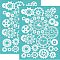 Self-Adhesive Silk Screen Printing Stencil, for Painting on Wood, DIY Decoration T-Shirt Fabric, Turquoise, Gear Pattern, 195x140mm