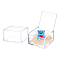 Transparent Plastic Gift Boxes, with Flip Cover, Square, Clear, 9.9x9.9x6cm, Inner Diameter: 9.2x9.2x5.2cm