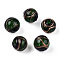 Handmade Gold Sand Lampwork Beads, Round, Green, 8~8.5mm, Hole: 1.5mm