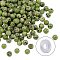 DIY Jewelry Bracelet Making Kits, 200Pcs 6mm Dyed Round Natural White Jade Beads and Flat Elastic Thread, Olive, 6mm, Hole: 1mm, 200pcs/box