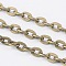 Iron Cable Chains, Unwelded, with Spool, Flat Oval, Cadmium Free & Nickel Free & Lead Free, Antique Bronze, 4x2.7x0.7mm, about 328.08 Feet(100m)/roll