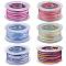 SUNNYCLUE 6 Rolls 6 Colors Segment Dyed Polyester Thread, Braided Cord, Mixed Color, 0.8mm, about 10.93 yards(10m)/roll, 1 roll/color