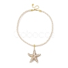 Ocean Spray Painted Opaque Acrylic Starfish Pendant Twisted Nylon Cord Necklaces for Women NJEW-JN06454-3