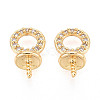 Brass Pave Clear Cubic Zirconia Peg Bails KK-T077-28G-1