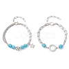 2Pcs 2 Styles 304 Stainless Steel Multi-layered Bracelets BJEW-JB12234-2