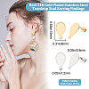80Pcs 2 Colors 201 Stainless Steel Stud Earring Findings STAS-BBC0002-25-2