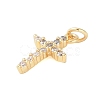 Rack Plating Brass Micro Pave Clear Cubic Zirconia Pendants KK-Z060-04G-02-2