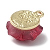 Opaque Resin Rose Pendants PALLOY-Z016-02G-2