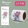 50Pcs Rectangle with Flower Thank You Paper Self-Adhesive Stickers AJEW-S084-01A-1