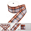 2 Rolls 2 Colors Tartan Pattern Polyester Ribbon OCOR-GF0005-36-5