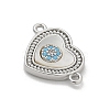 Brass Micro Pave Clear Cubic Zirconia Connector Charms KK-M303-04P-11-2
