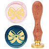 Brass Wax Seal Stamp with Wood Handle AJEW-WH0412-0024-1
