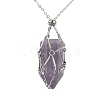 2Pcs 2 Color Brass Bar Link Chains Macrame Pouch Empty Stone Holder for Pendant Necklaces Making NJEW-JN04466-03-6