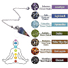 1Pc Clear Resin & Gemstone Chips Hexagonal Cone Pendant Dowsing Pendulums AJEW-SC0002-30-5