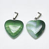 Natural Banded Agate/Striped Agate Pendants G-T122-24C-2