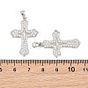 Brass Micro Pave Clear Cubic Zirconia Pendants CU-CBA7E9C-12B-P-3