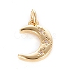 Brass Micro Pave Clear Cubic Zirconia Pendants X-KK-O126-22G-1