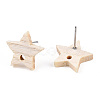 Ash Wood Stud Earring Findings EJEW-N017-011Z-3