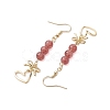 Natural Strawberry Quartz Dangle Earring EJEW-JE05911-4