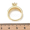 Adjustable Brass Finger Rings with Round Cubic Zirconia Center & Baguette Accents for Women CU-CBA7E55-16G-5