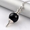 Natural Obsidian Sphere Dowsing Pendulums X-BJEW-E292-A04-2