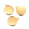 Rack Plating 304 Stainless Steel Pendant Cabochon Settings X-STAS-F191-14G-E-1