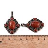 Natural Mixed Stone Rhombus Pendants G-K363-02R-4