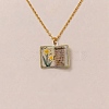 Brass Enamel Book Pendant Necklaces for Women KK-CBAF5B9-01G-11-1