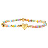 Summer Stainless Steel Heart Alphabet Colorful Glass Seed Beaded Stretch Bracelets for Women JV8929-52-1