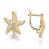 Brass Hoop Earring Findings with Latch Back Closure X-KK-S348-508-NF-1