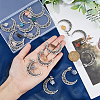 16Pcs 8 Styles Natural Mixed Gemstone Nuggets Pendants PALLOY-AB00095-3