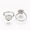 Tarnish Resistant Adjustable 304 Stainless Steel Finger Rings Components STAS-E144-026-10mm-2