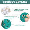 8Pcs 2 Colors Brass Spring Gate Rings KK-HS0015-10-4