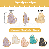 50Pcs 5 Colors Alloy Enamel Pendants ENAM-OC0001-19-2