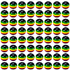 200Pcs Ghana Jamaica Reggae Stripe Resin Beads RESI-SP0001-54B-7