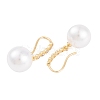 Rack Plating Brass Cubic Zirconia ABS Pearl Earring Hooks EJEW-S219-16G-03-2