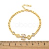 Brass Micro Pave Clear Cubic Zirconia Link Bracelets BJEW-U020-08G-5