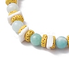 Round Natural Amazonite Beads Stretch Bracelets BJEW-JB11818-01-3