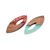 Opaque Resin and Walnut Wood Pendants RESI-T060-06M-2