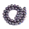 Electroplate Opaque Glass Beads Strands GLAA-T032-P10mm-AB15-2