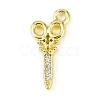 Brass Micro Pave Clear Cubic Zirconia Pendants KK-L238-19G-1