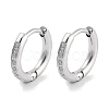 304 Stainless Steel Micro Pave Clear Cubic Zirconia Huggie Hoop Earrings EJEW-C096-01B-P-1