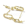 Brass with Cubic Zirconia Stud Earring Findings KK-B087-07G-2