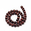 Natural Red Tiger Eye Round Bead Strands G-G735-11-8mm-2