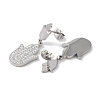 Hamsa Hand 304 Stainless Steel Polymer Clay Rhinestone Dangle Earrings EJEW-L283-012P-2